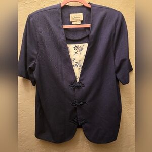 Vintage Florentine Navy Frog Closure Jacket | Made in Canada